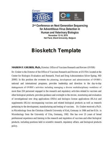 Biosketch   Marion Gruber