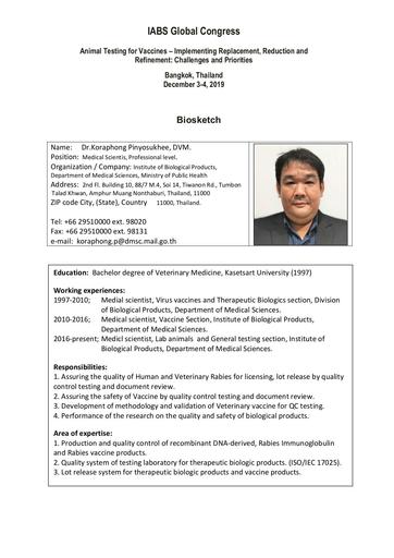 Biosketch   Koraphong Pinyosukhee