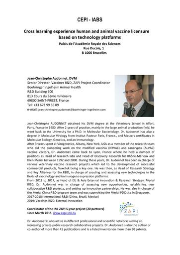 Biosketch Jean Christophe Audonnet