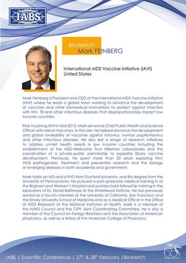 IABS MARK FEINBERG BIOSKETCH