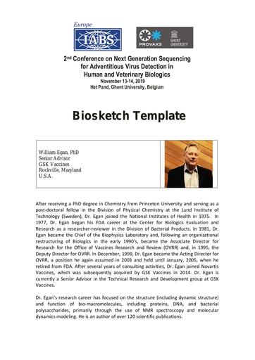 Biosketch   William Egan