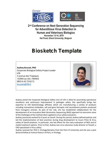 Biosketch   Audrey Brussel