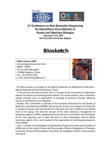 Biosketch   Celine Lorteau