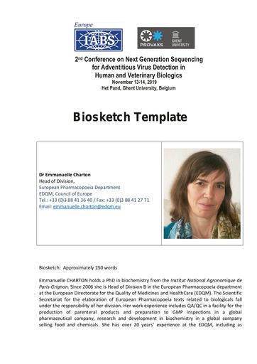 Biosketch   Emmanuelle Charton