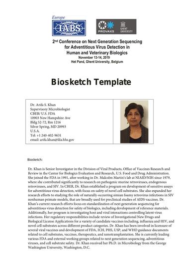 Biosketch   Arifa Khan  Nov  6