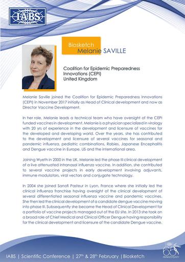 IABS MELANIE SAVILLE BIOSKETCH