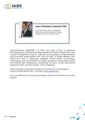 Biosketch Jean Christophe AUDONNET