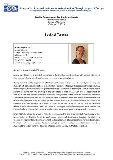 Biosketch Angela van Diepen (1)