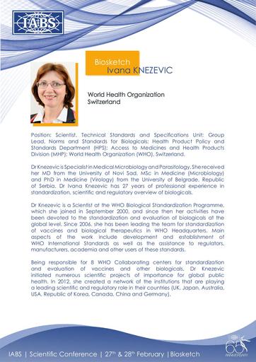 IABS IVANA KNEZEVIC BIOSKETCH