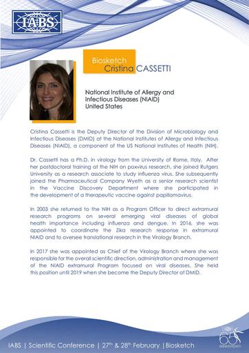 IABS CRISTINA CASSETTI BIOSKETCH