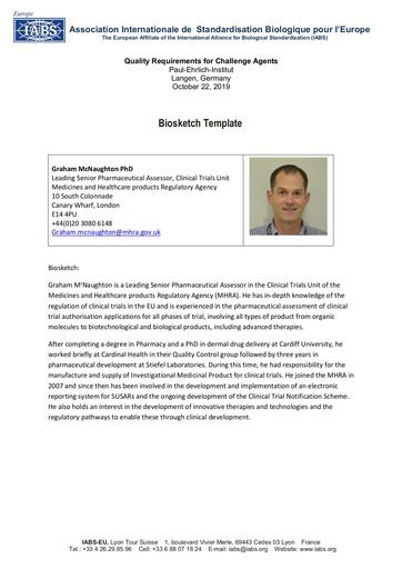 Biosketch Graham McNaughton