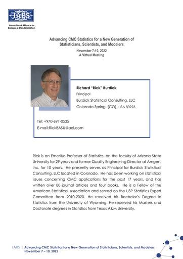 Biosketch Rick Burdick