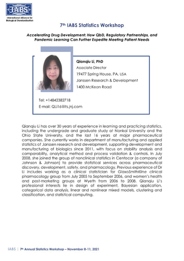 Biosketch Qianqiu Li