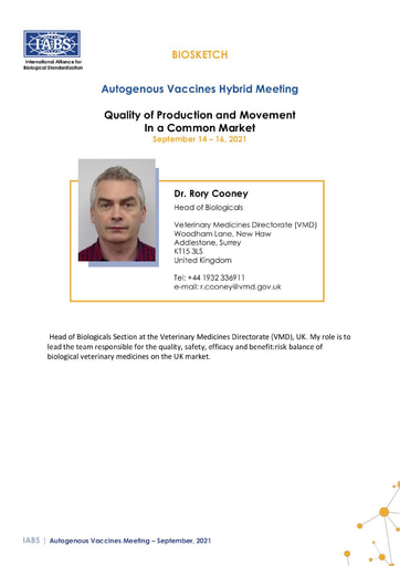 Rory Cooney Biosketch 2021