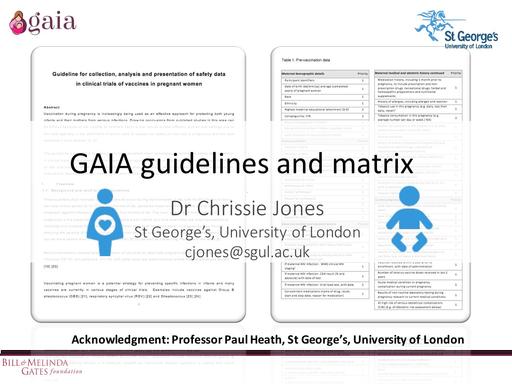 Guidelines and Matrix Dr Chrissie Jones