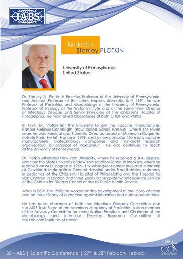 IABS STANLEY PLOTKIN BIOSKETCH