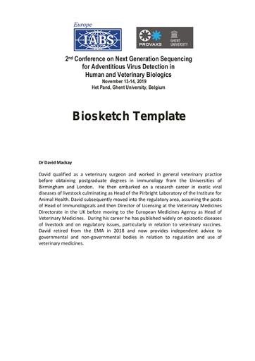 Biosketch   David Mackay